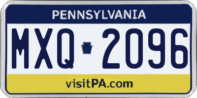 PA license plate MXQ2096