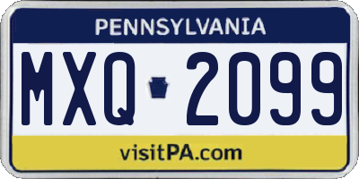 PA license plate MXQ2099