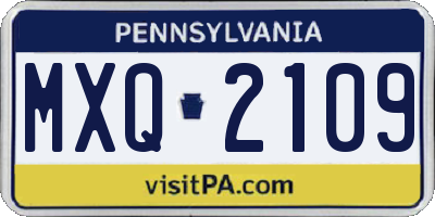 PA license plate MXQ2109
