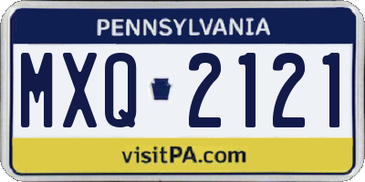PA license plate MXQ2121