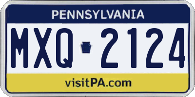 PA license plate MXQ2124