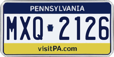 PA license plate MXQ2126