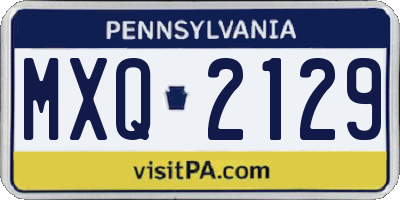 PA license plate MXQ2129
