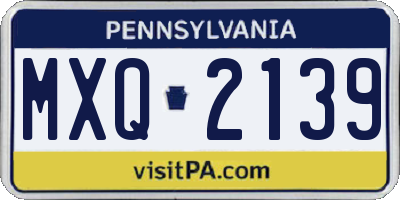 PA license plate MXQ2139