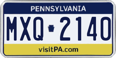 PA license plate MXQ2140
