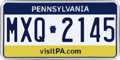 PA license plate MXQ2145