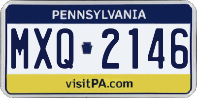 PA license plate MXQ2146
