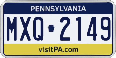 PA license plate MXQ2149