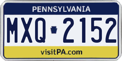 PA license plate MXQ2152