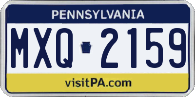 PA license plate MXQ2159