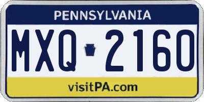 PA license plate MXQ2160