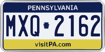 PA license plate MXQ2162