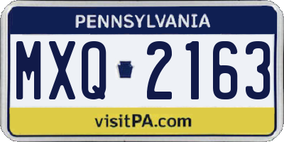PA license plate MXQ2163