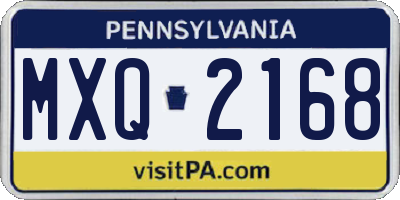 PA license plate MXQ2168