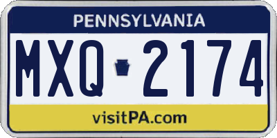 PA license plate MXQ2174