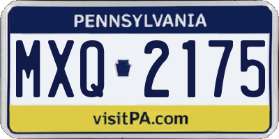 PA license plate MXQ2175