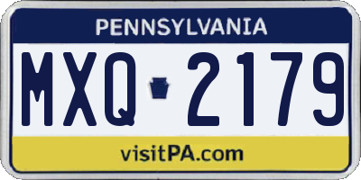 PA license plate MXQ2179