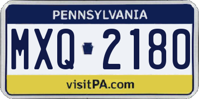 PA license plate MXQ2180