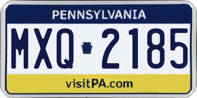 PA license plate MXQ2185