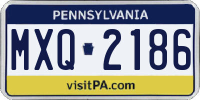 PA license plate MXQ2186