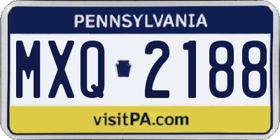 PA license plate MXQ2188