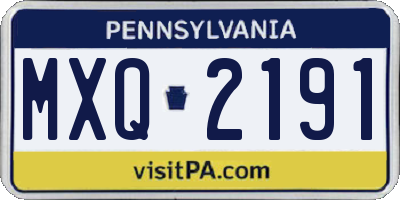 PA license plate MXQ2191