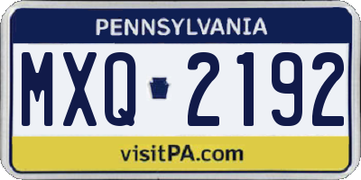 PA license plate MXQ2192
