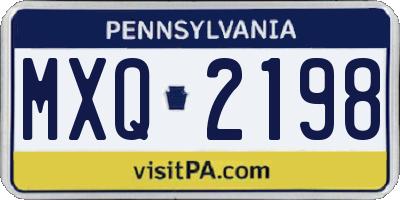 PA license plate MXQ2198
