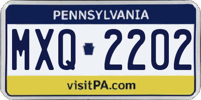 PA license plate MXQ2202