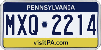 PA license plate MXQ2214