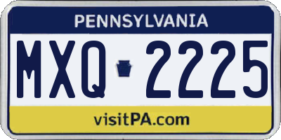 PA license plate MXQ2225