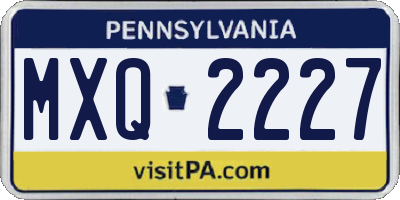 PA license plate MXQ2227