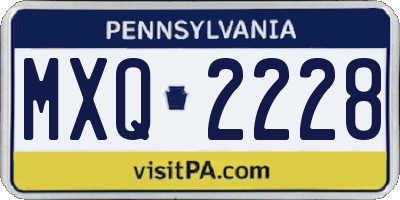 PA license plate MXQ2228