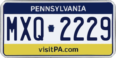 PA license plate MXQ2229