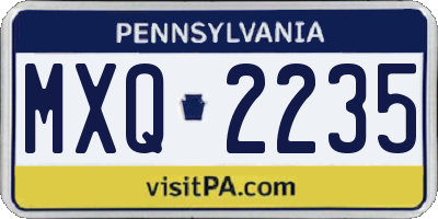 PA license plate MXQ2235