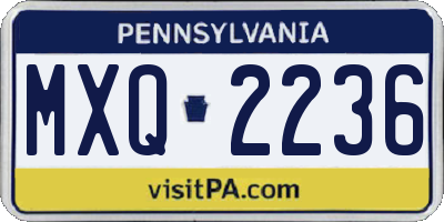PA license plate MXQ2236