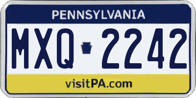 PA license plate MXQ2242