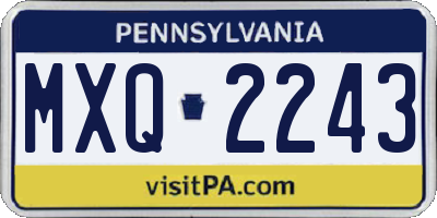 PA license plate MXQ2243