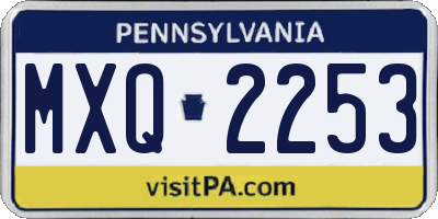 PA license plate MXQ2253