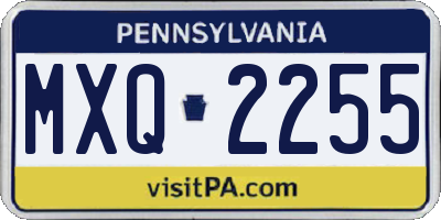 PA license plate MXQ2255