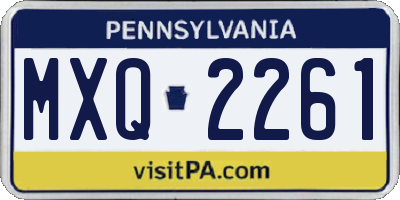 PA license plate MXQ2261