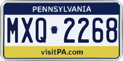 PA license plate MXQ2268