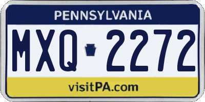 PA license plate MXQ2272