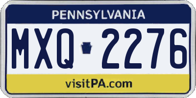 PA license plate MXQ2276