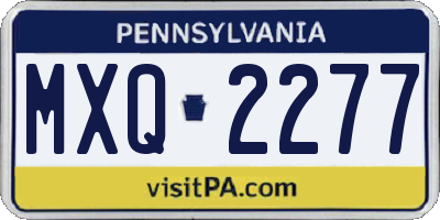 PA license plate MXQ2277