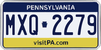 PA license plate MXQ2279