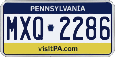 PA license plate MXQ2286