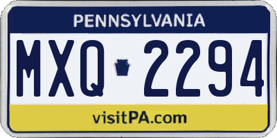 PA license plate MXQ2294