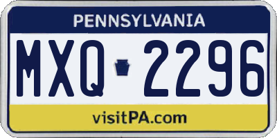 PA license plate MXQ2296