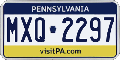 PA license plate MXQ2297